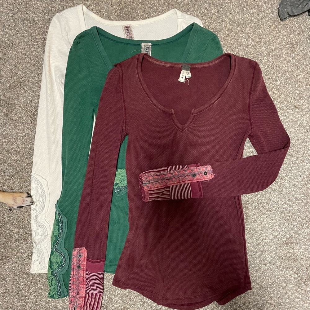 Free People Waffle Henley Shirts - $25 OBO each